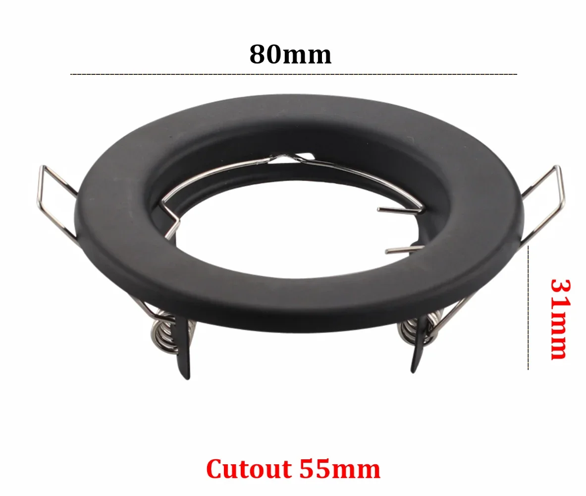 2PCS Recessed Spot LED Spotlight Fitting Ceiling Lamp Adjustable Frame GU5.3 GU10 MR16 Bulb Fixture Changeable 55mm Cut Hole