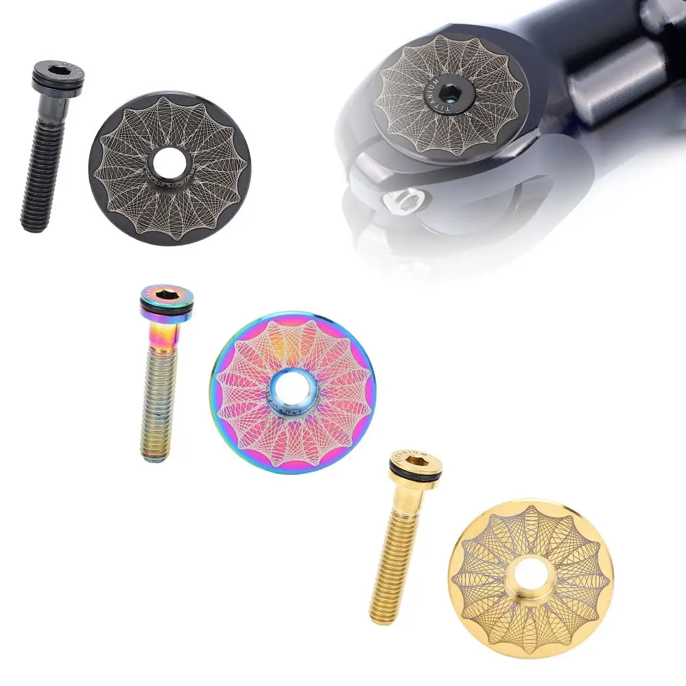 

Titanium Alloy Bike Headset Top Cap Lightweight Rustproof Bike Headset Stem Cover 28.6mm Bike Headset Stem Top Cap