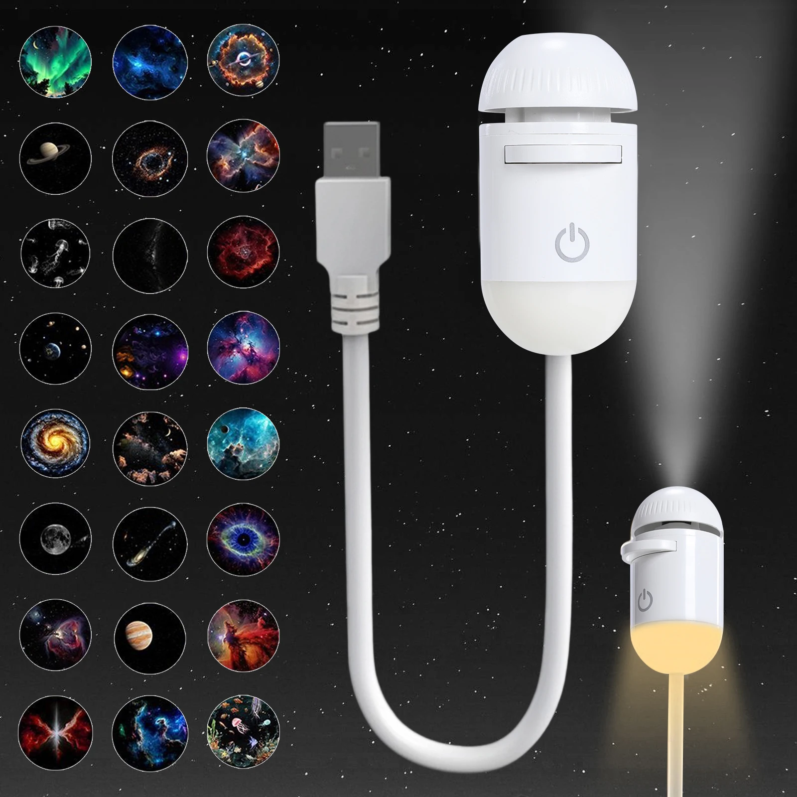 Galaxy Star Projector Night Light Starry Sky Projector Lamp USB Portable Galaxy Night Light For Bedroom Sleep Atmosphere Decor
