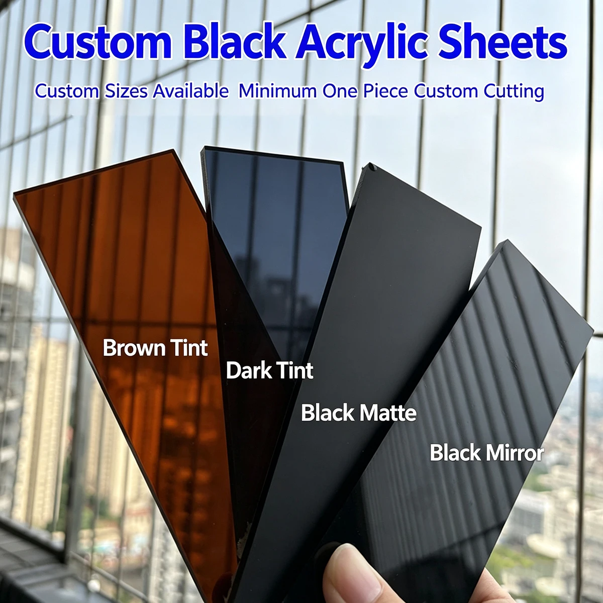 1pcs Thick 1/2/3/4/5/6/8/10/12/15mm Black mirror  Pvc Sheet Perspex Plate DIY Handmade Model Making Materials100x100~300x500