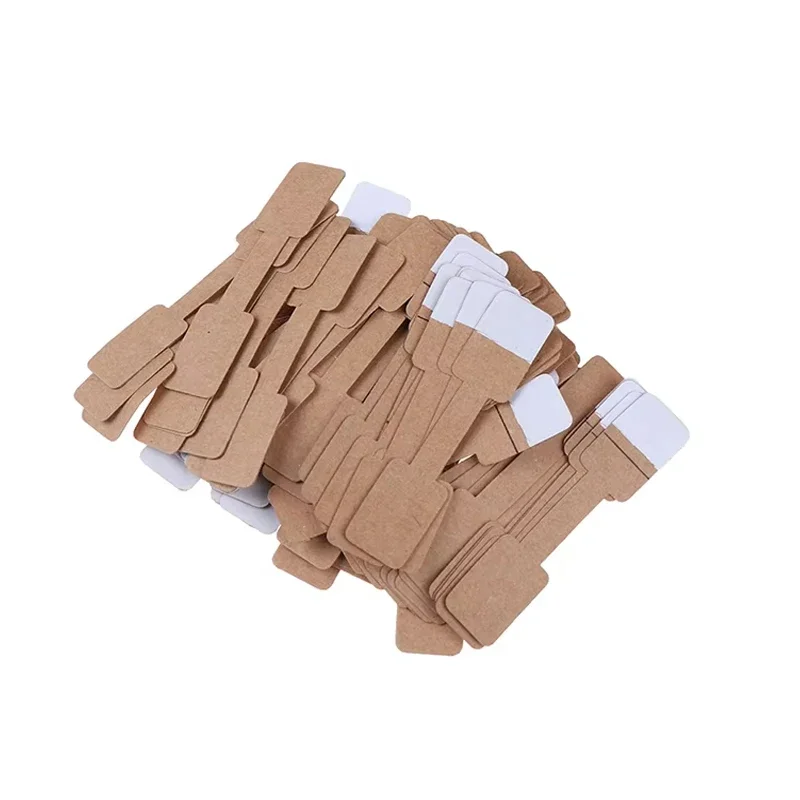 100Pcs Quadrate Blank Price Tags Necklace Ring Labels Paper Stickers Paper Jewelry Display Card Labels Hangtag