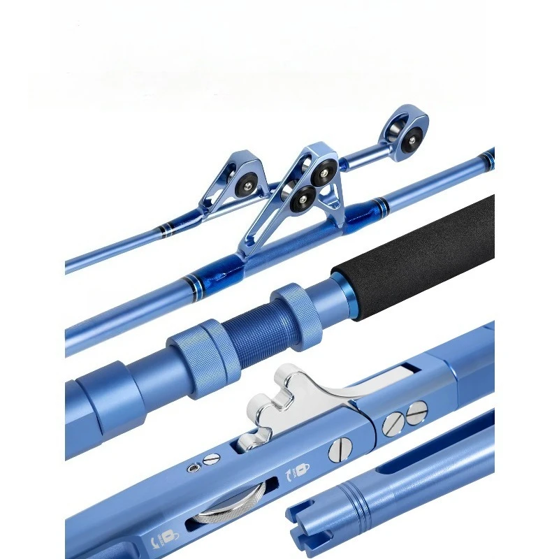 Offshore Trolling Rod with Adjustable Bent and Roller Guides for Deep Sea Saltwater Fishing
