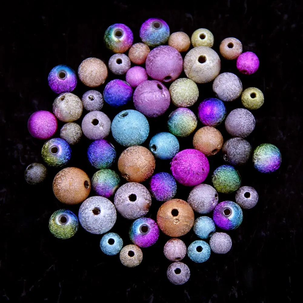 1000PCS Mix Acrylic Round Spacer Beads Random Size 6/8/10mm Handmade Crafts Jewelry Apparel Decoration Supplies DIY Material Bag