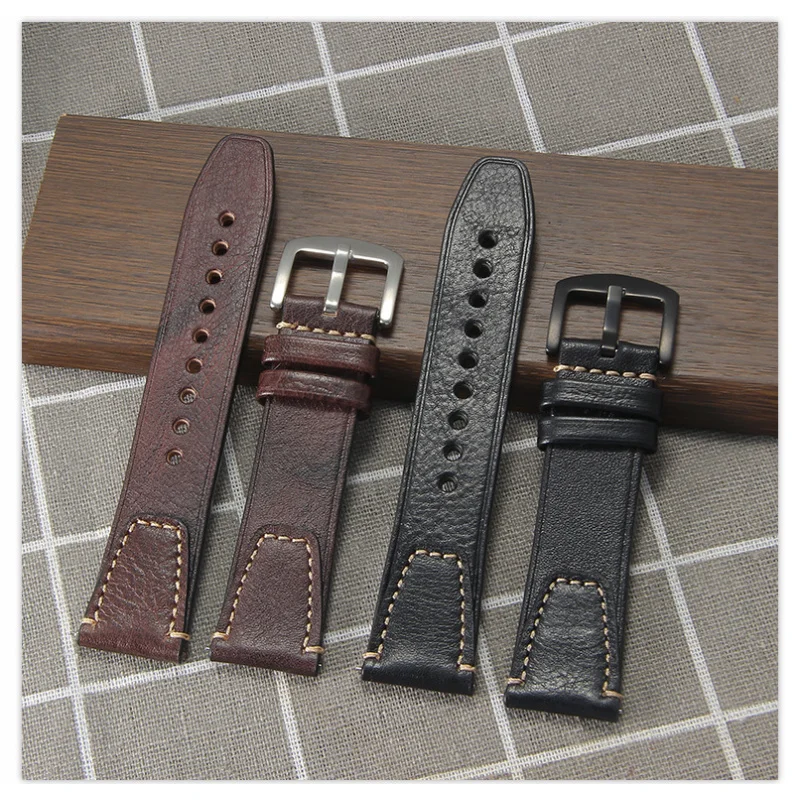 Handcrafted Distressed Leather Strap Vintage Soft Quick Release Cowhide Watch Band Compatible with Rolex Submariner18mm20mm 22mm