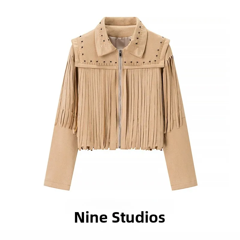 Casual Pelle scamosciata PU Jaet con nappa Or Capispalla da donna Top Versatile Pendolarismo Sle Lungo Chiusura con cerniera Colore