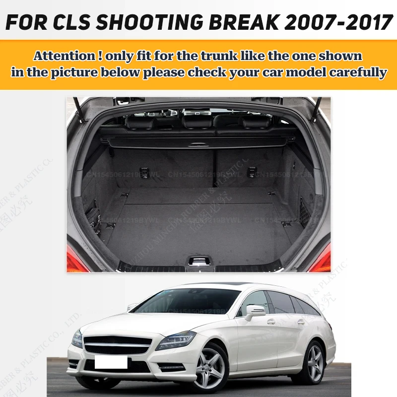 Cargo Liner For Mercedes Benz CLS Shooting Break X218 2007-2017 Car Trunk Mats With Backrest Protectors Cargo Mats Accessories