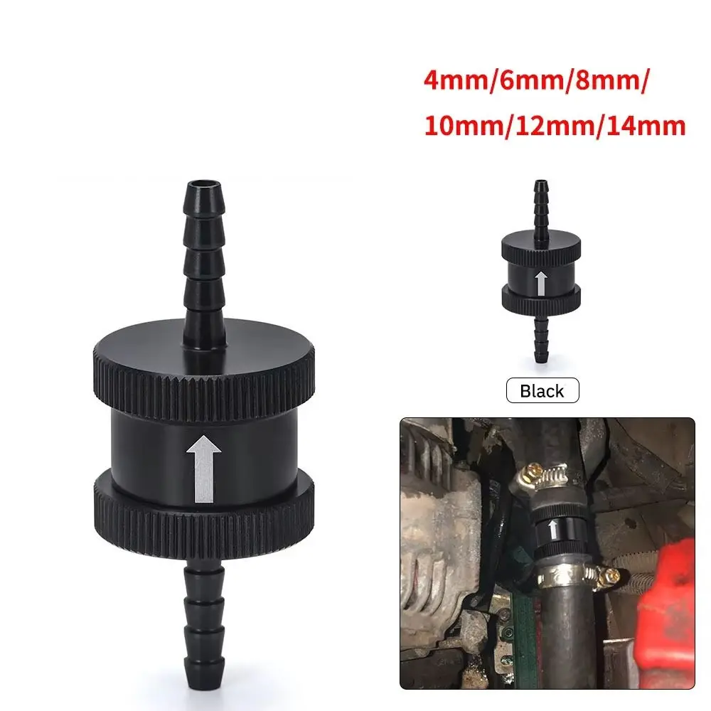 Aluminum Alloy One Way Check Valve 4/6/8/10/12/14MM NRB Rubber O Ring Fuel Check Valve Leak-proof 304 Stainless Steel Spring