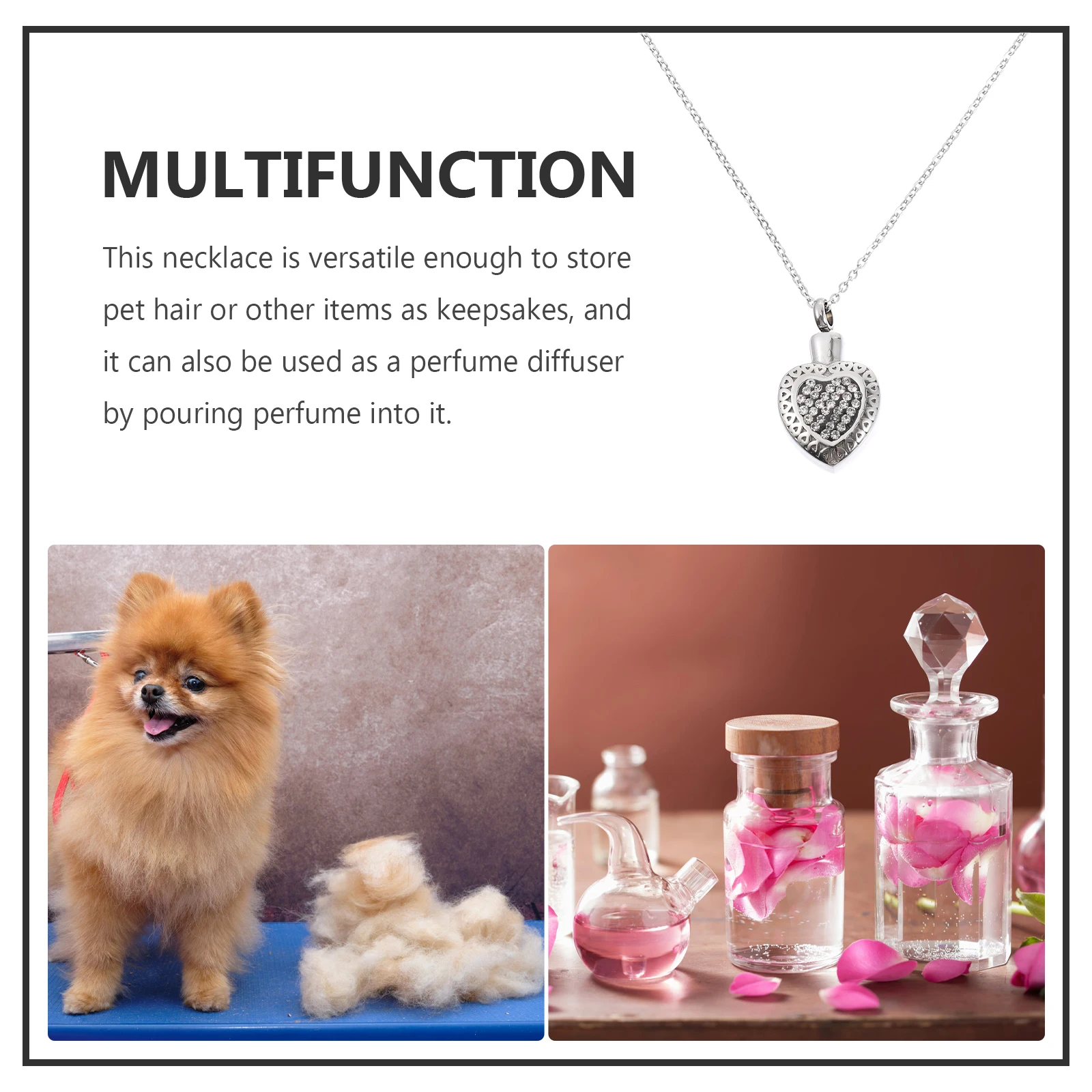 

Cremation Jewelry Heart Urn Necklace for Ashes Hair Loved Ones Pets Diffuser Pendant Women Men Titanium Steel Rust Resistant