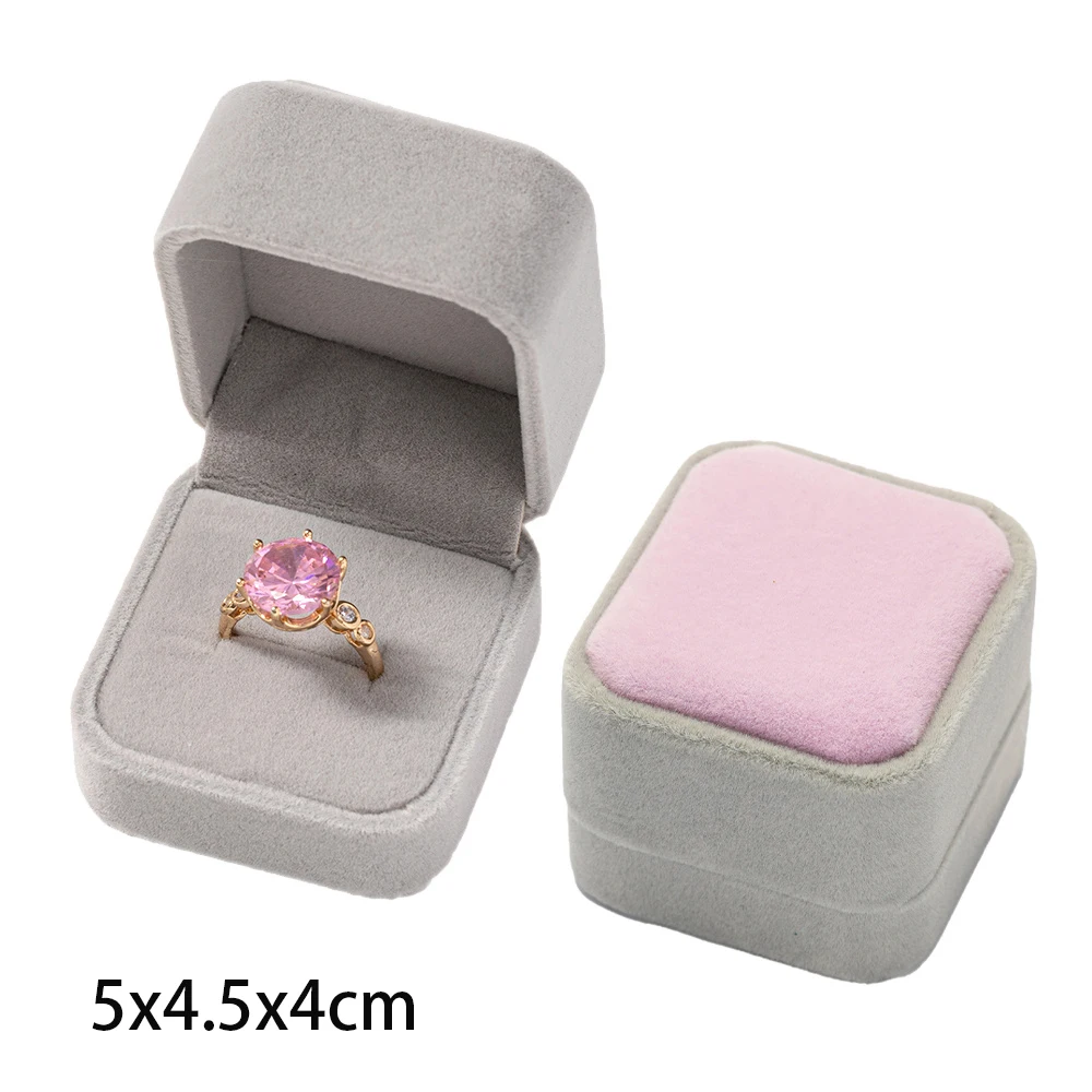 Platz Verlobung Samt Ohrring Ring Verpackung Box Schmuck Organizer Valentinstag Geschenk Fall Ring Display Lagerung Großhandel