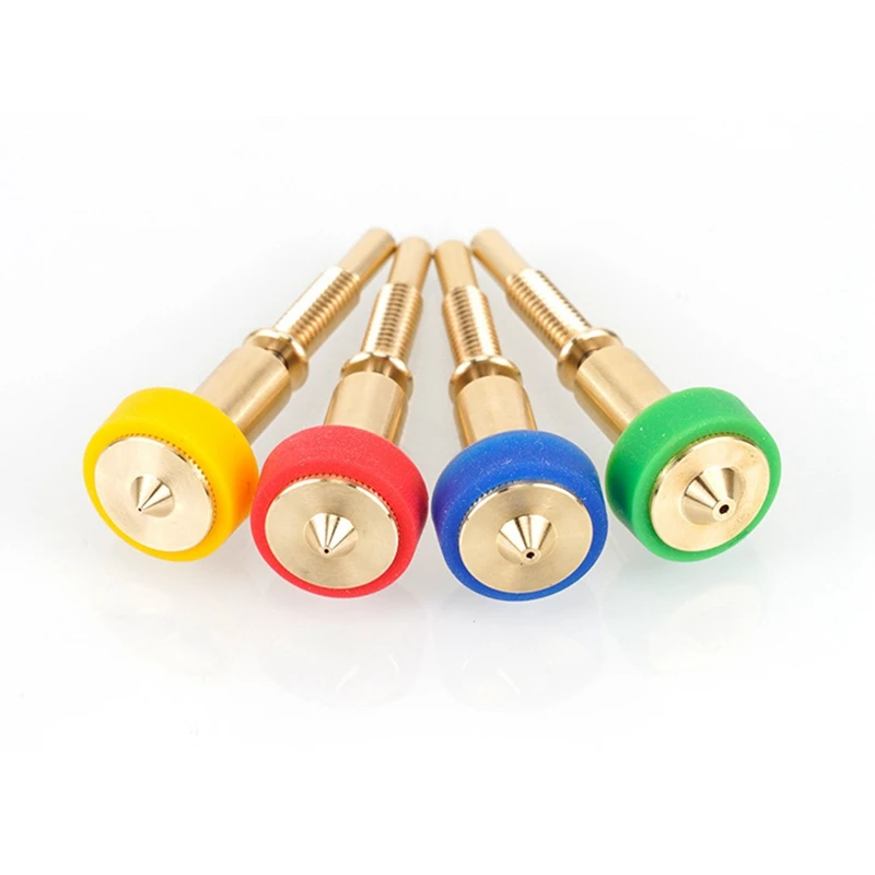 4Pcs All-In-One Brass Titanium Nozzle 0.25/0.4/0.6/0.8Mm Heatbreak Brass Titanium Nozzle For E3D Revo Hotend Extruder