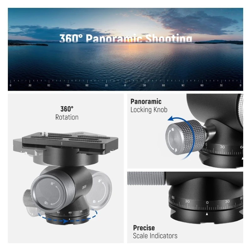 حامل ثلاثي القوائم من الألومنيوم برأس أحادي القوائم خفيف الوزن لمراقبة الطيور