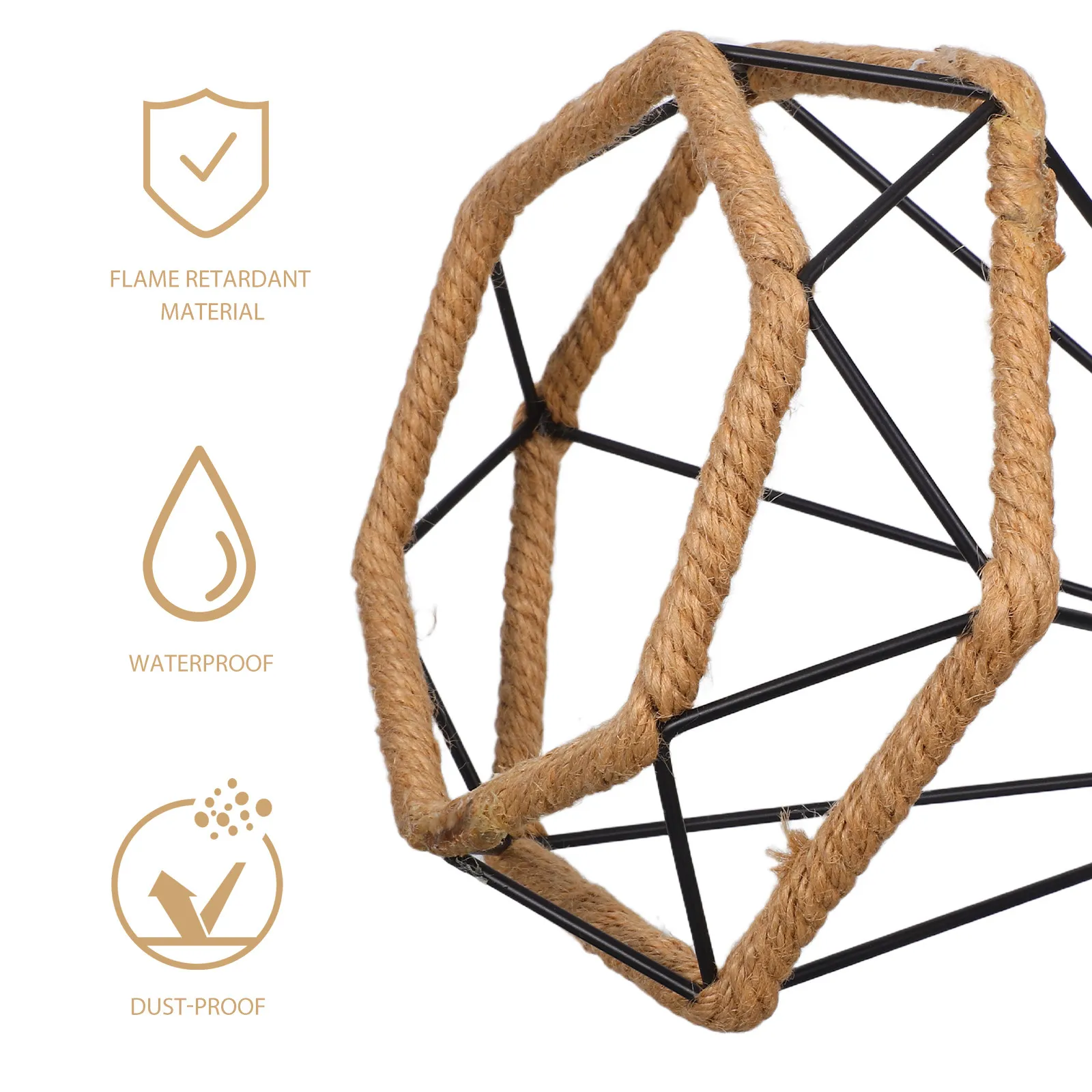 Handwoven Hemp Rope Iron Pendant Lamp Shade E27 Socket for Hallway Bedroom Dining Room Vintage Nordic Bohemian Decorative Light