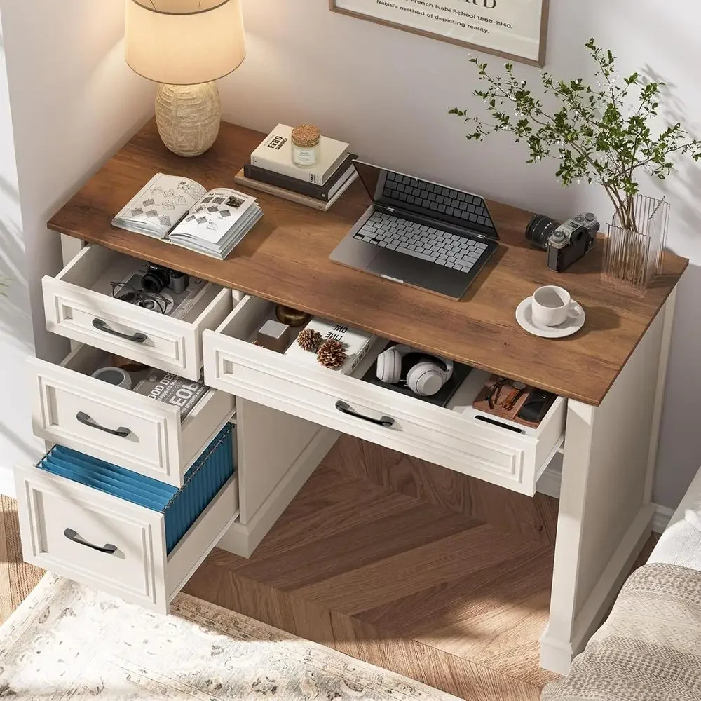 47" Modern Executive Desk with 4 Drawers 