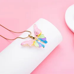 Classic Design Butterfly Necklace Exquisite Colorful Fairytopia Pendant for Woman Girl Romantic Jewelry Cosplay Party Gift