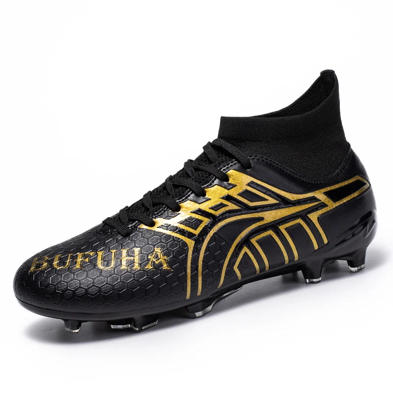 

2025 High Top Football Shoes Sports Soccer Shoes TF Broken Nail Teenagers Outdoors Artificial Grassland Training Shoes Adult Dur