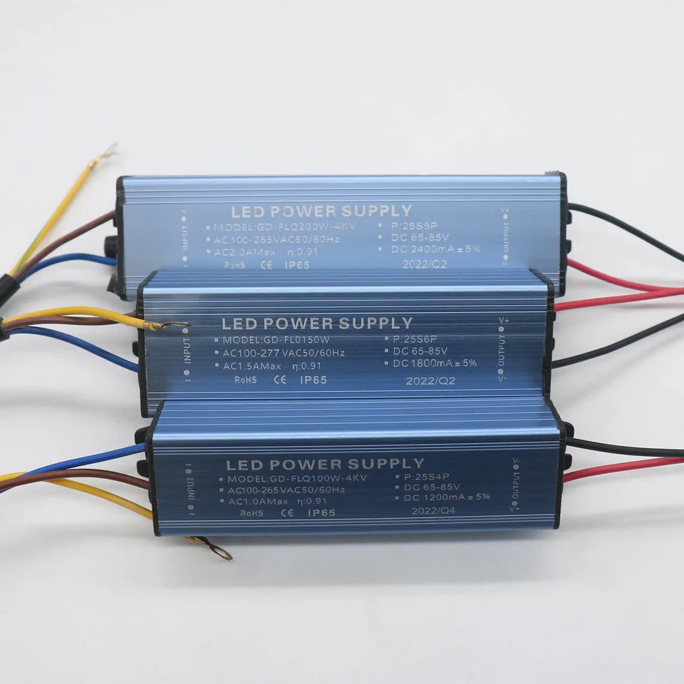 Driver de LED AC100-265V 100W 150W 200W Fonte de alimentação