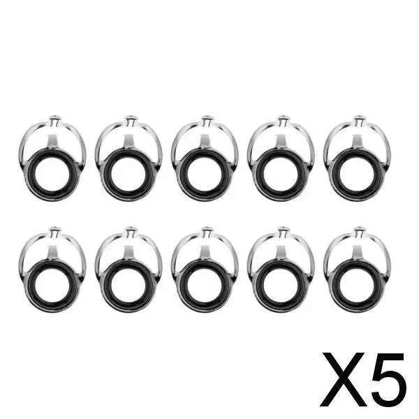 5x10pcs Fishing Rod Guide Eyes Ceramic Ring DIY Rod Building Component Size 10