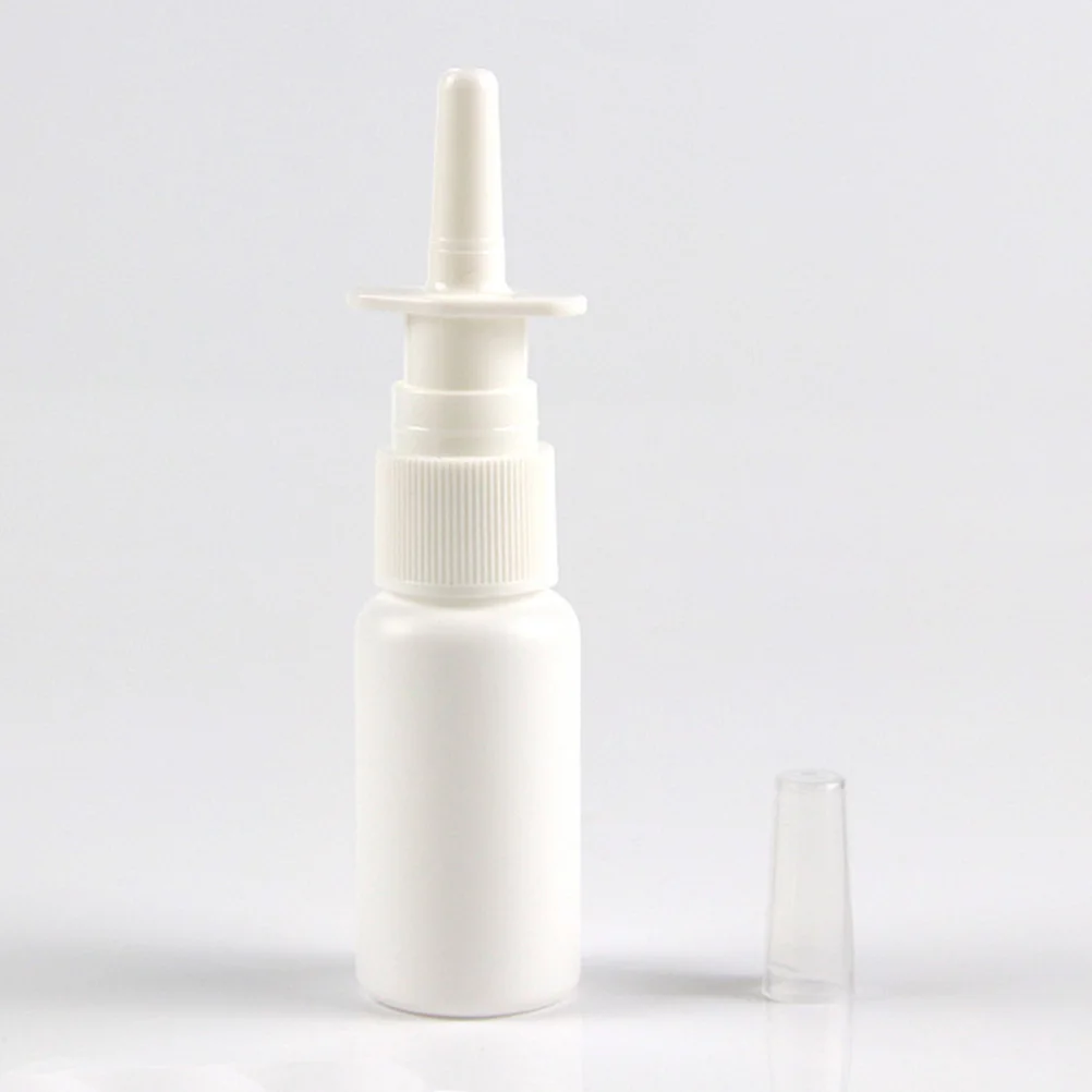 20 個小さなスプレーボトルポータブル白詰め替え旅行エッセンシャルオイルメイクファインプラスチック空の再利用可能