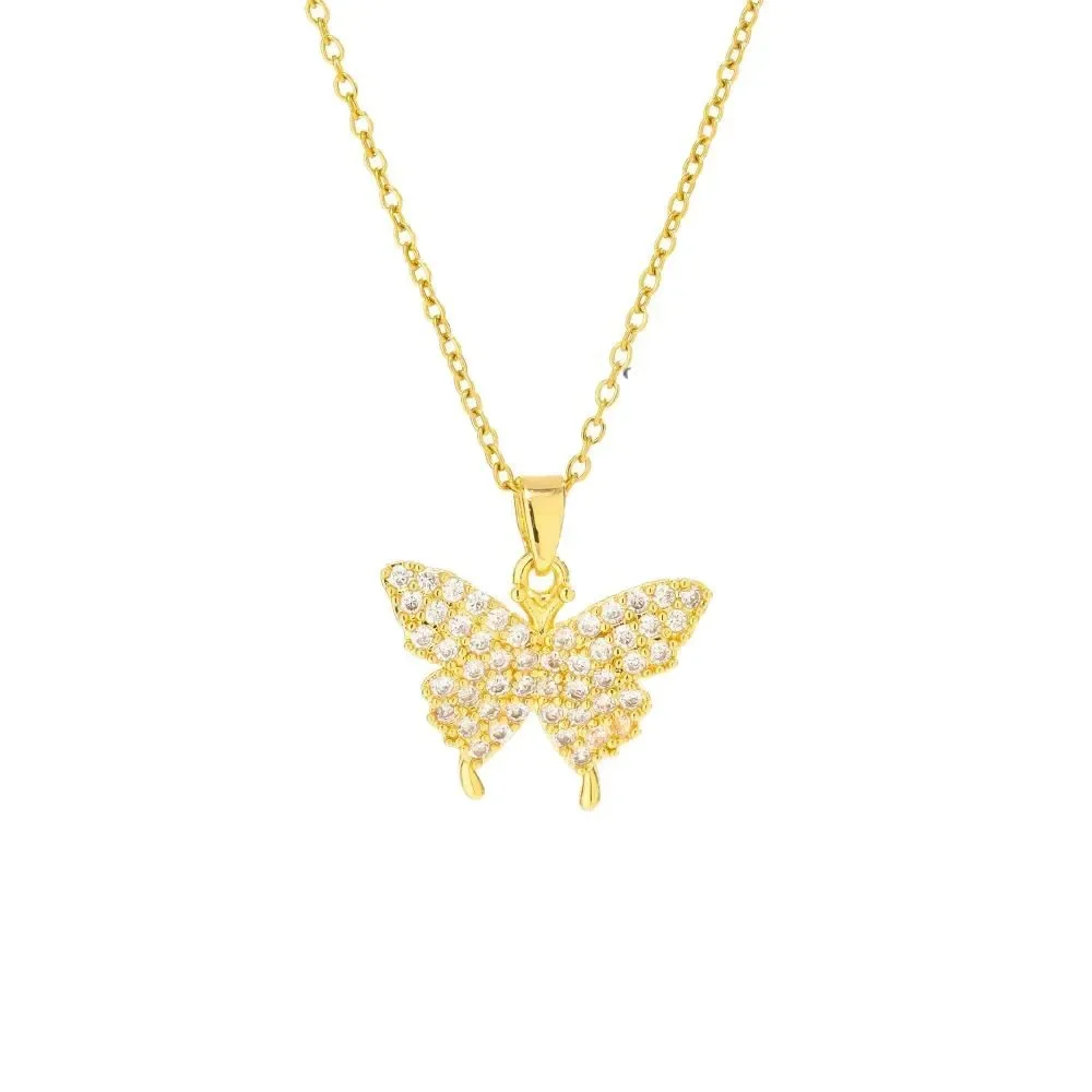 Простое и элегантное, легкое, роскошное, бестселлерное, универсальное женское колье из титановой стали в форме бабочки.