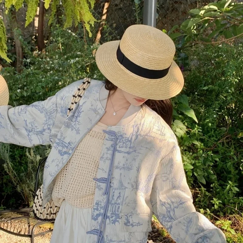 helenkski-straw-hat-uv-protection-sunshade-cap-flat-top-sun-hat-for-women-spring-summer-autumn-winter-versatile-outdoor-cap