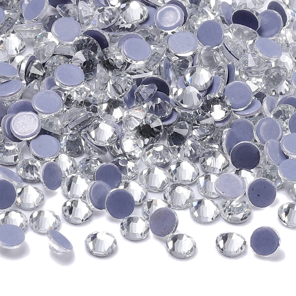 QIIY SS3-SS50 Kristall AB Schwarz Glas Strass Hot-fix Flatback Eisen Auf Steine Für Hochzeit Kleid Stoff Kleidung Dekoration