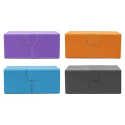 PU Card Storage Box for Handmade Sewing Multifunctional Holds up to 200 Cards 202x115x90mm Multiple Uses