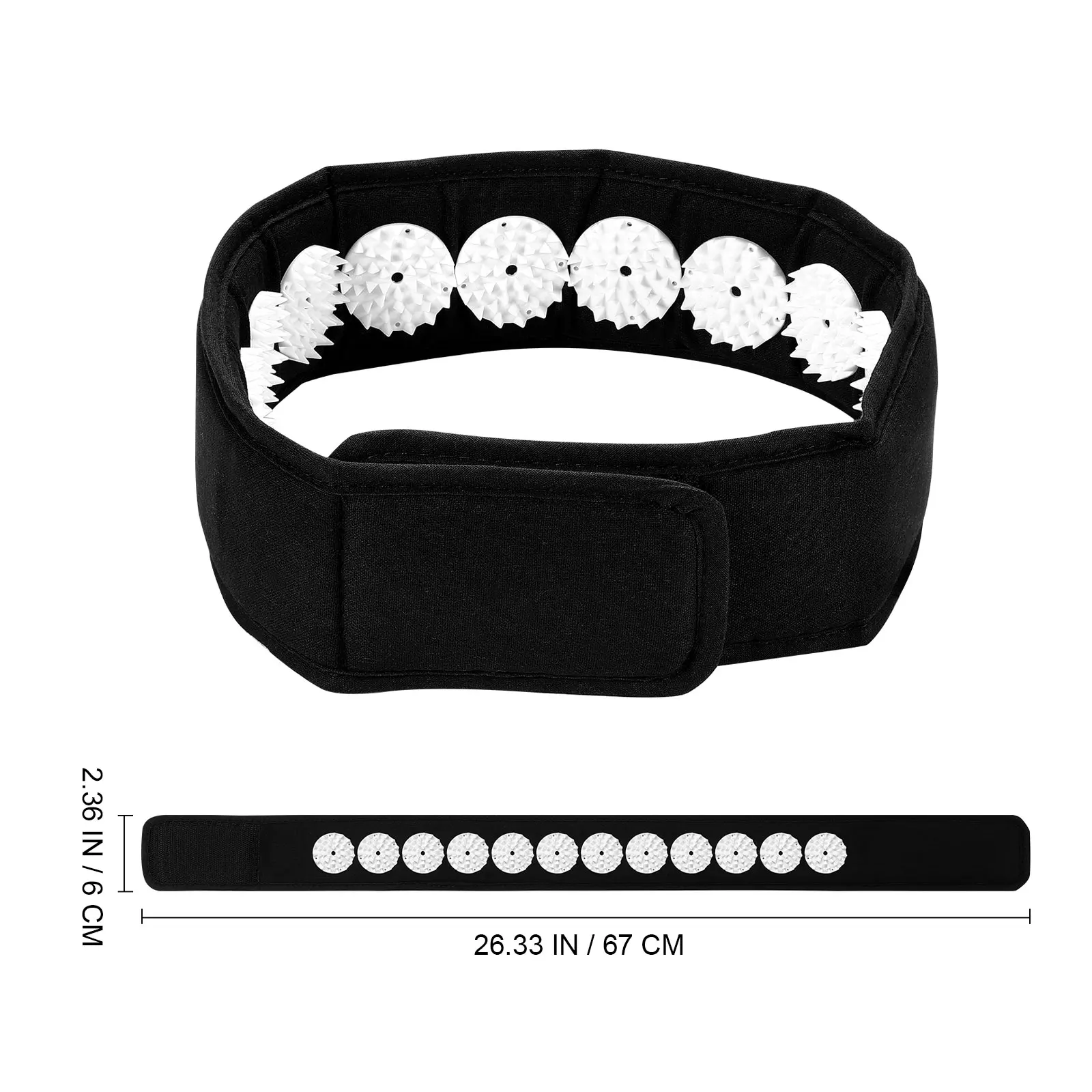 

Black Headband For Pain Relief Acupressure Wrap Scalp Massager Muscle Relaxation Tool Migraine Relief Head Caring Massage