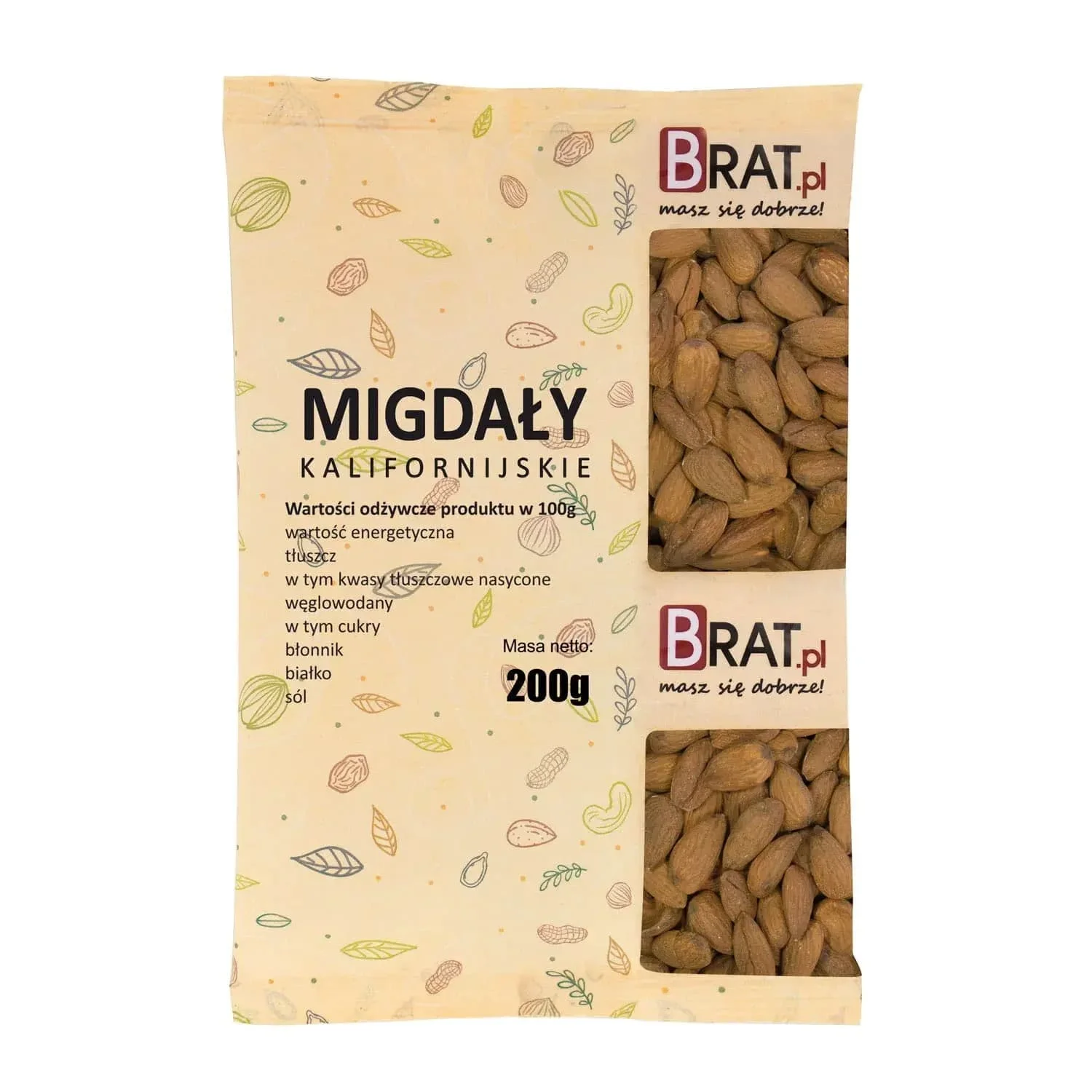 Migdały kalifornijskie prażone 200g