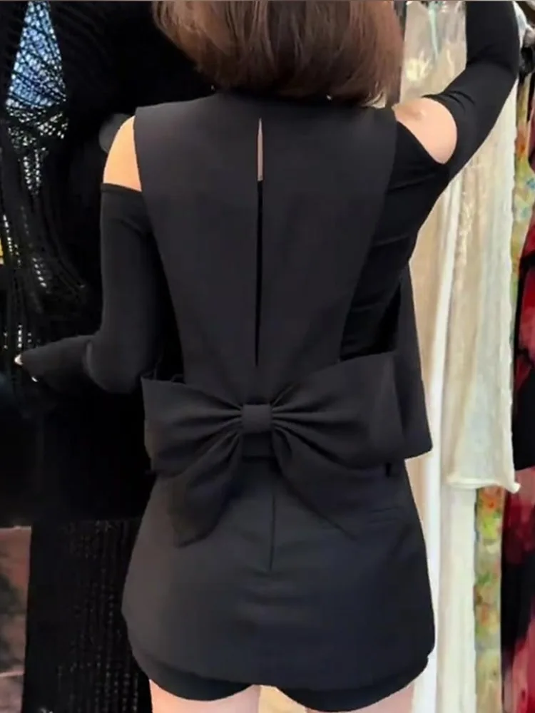 

Backless 3D Bow Loose Sleeveless Suit Vest Women's Fashion V-Neck Sports Jacket Design Summer High-End Temperament Black Vest