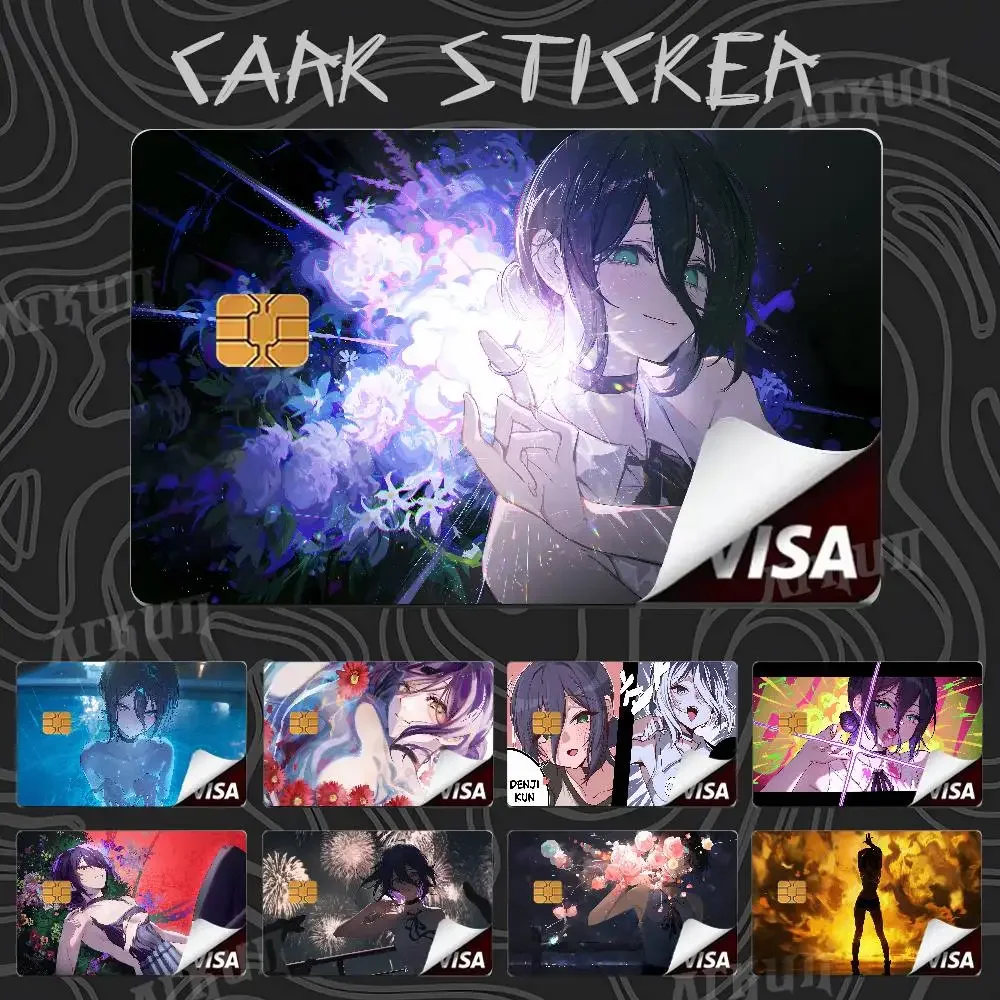 Pretty Hot Reze Chainsaw Man Card Stickers Card Stickers Protection Skin Creative Credit Debit Cards Bus Bank Card Decoration