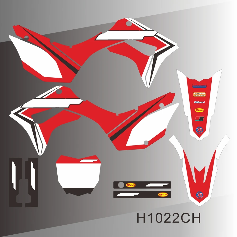 Calcomanías Gráficas para Motocicleta HONDA CRF 125F CRF125F 2019 2020 2021 2022 2023 2024 2025, Diseño de Fondo H1022CH