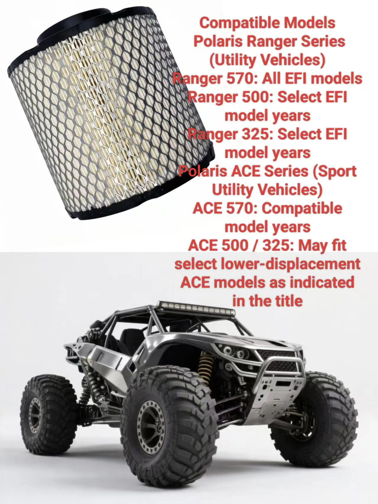 High Performance Air Filter for Polaris Ranger 570 & ACE Series - Replaces OEM