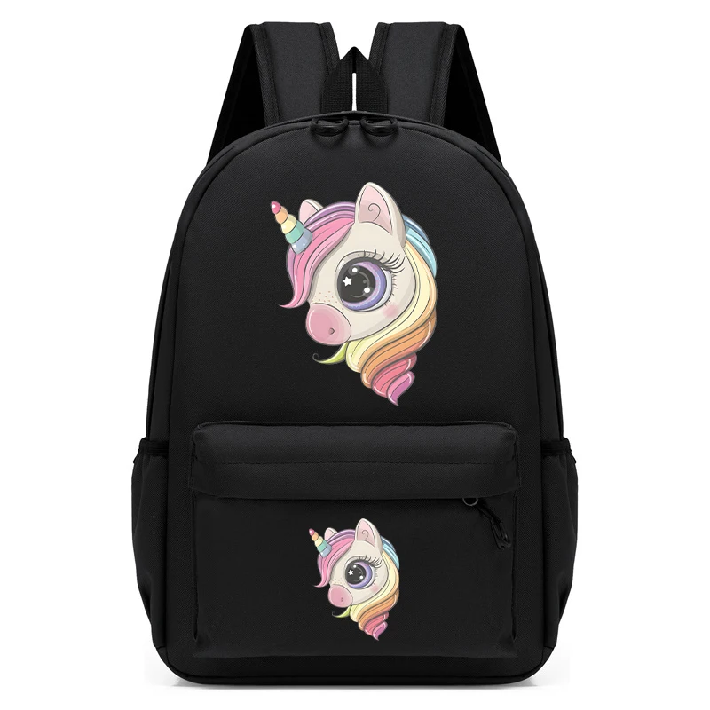 Mochila escolar con estampado de caballos de dibujos animados para niños, bolso escolar de animales de Anime, mochila de regreso a la escuela, bolsas de guardería Kawaii