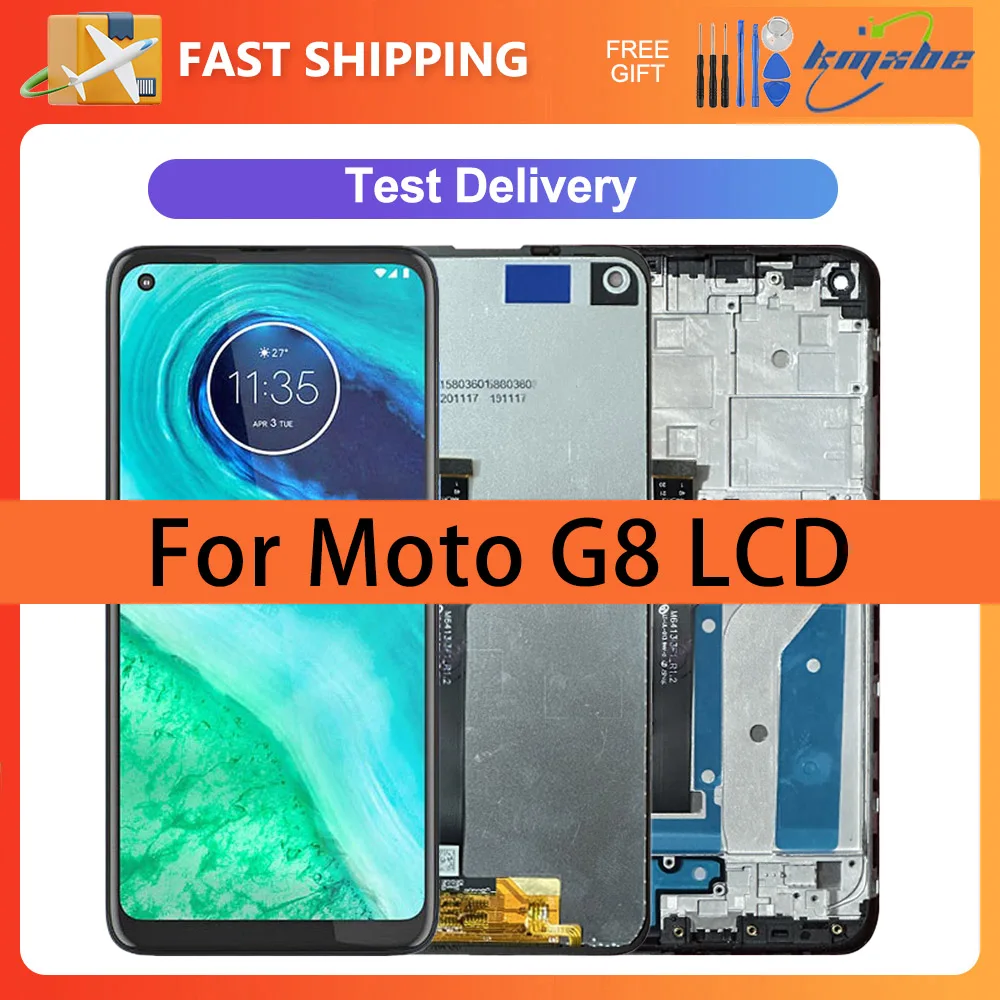 

6.4" Display For Motorola Moto G8 LCD Touch Screen Sensor Digiziter Assembly Replacement With Frame For XT2045-1 Screen