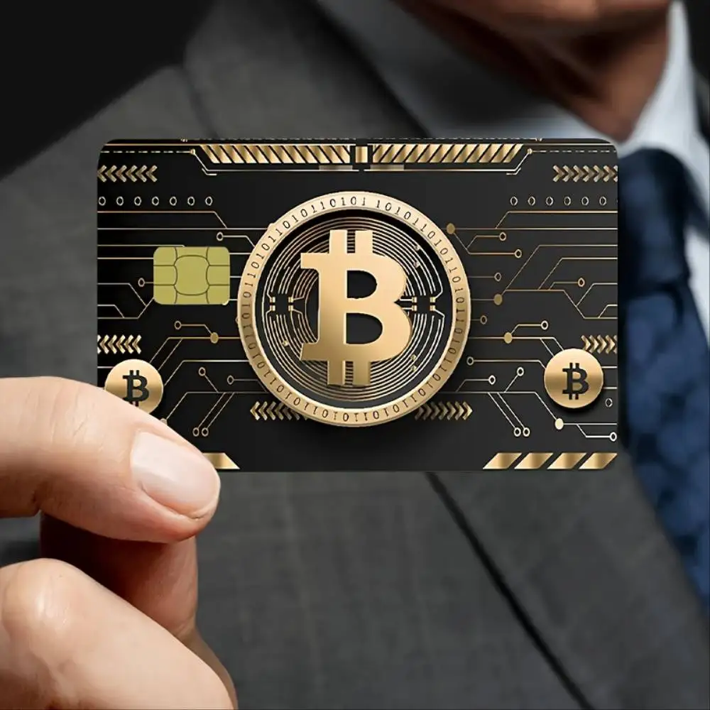 Bitcoin Themed Credit Card Protector Heavy Duty Scratchproof PVC Privacy Sleeve For Credit Debit Transit Cards