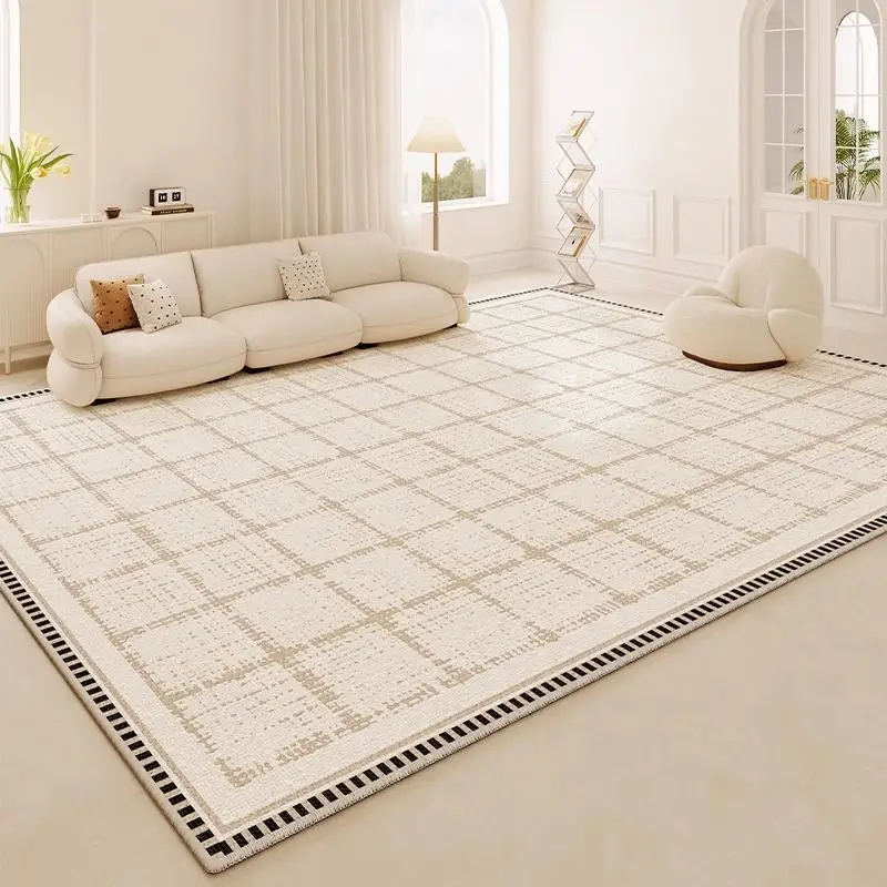 French carpet living room washable rub 2024 new cream sand hair coffee table blanket light luxury senior bedroom floor mat