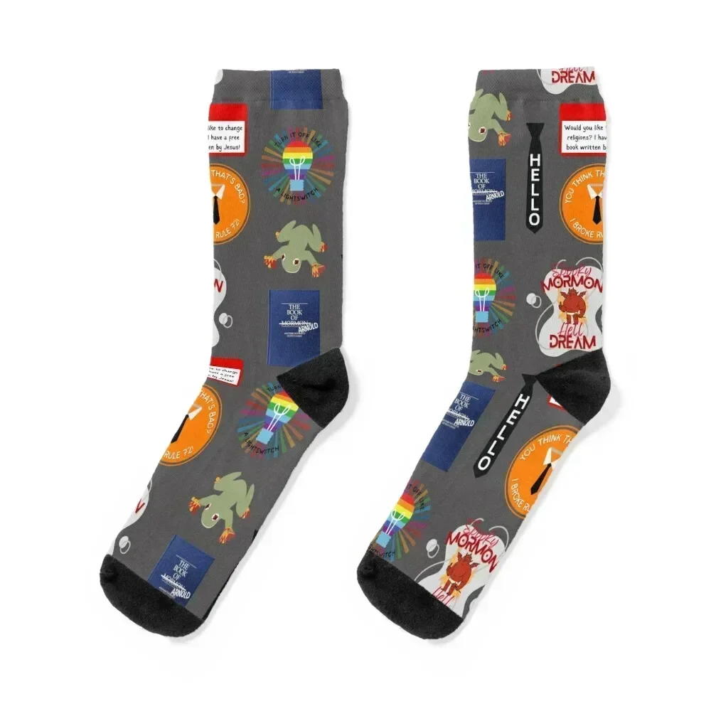 

Book of Mormon Musical Theatre Sticker Pack Socks sport retro funny sock Lots Women Socks Men's