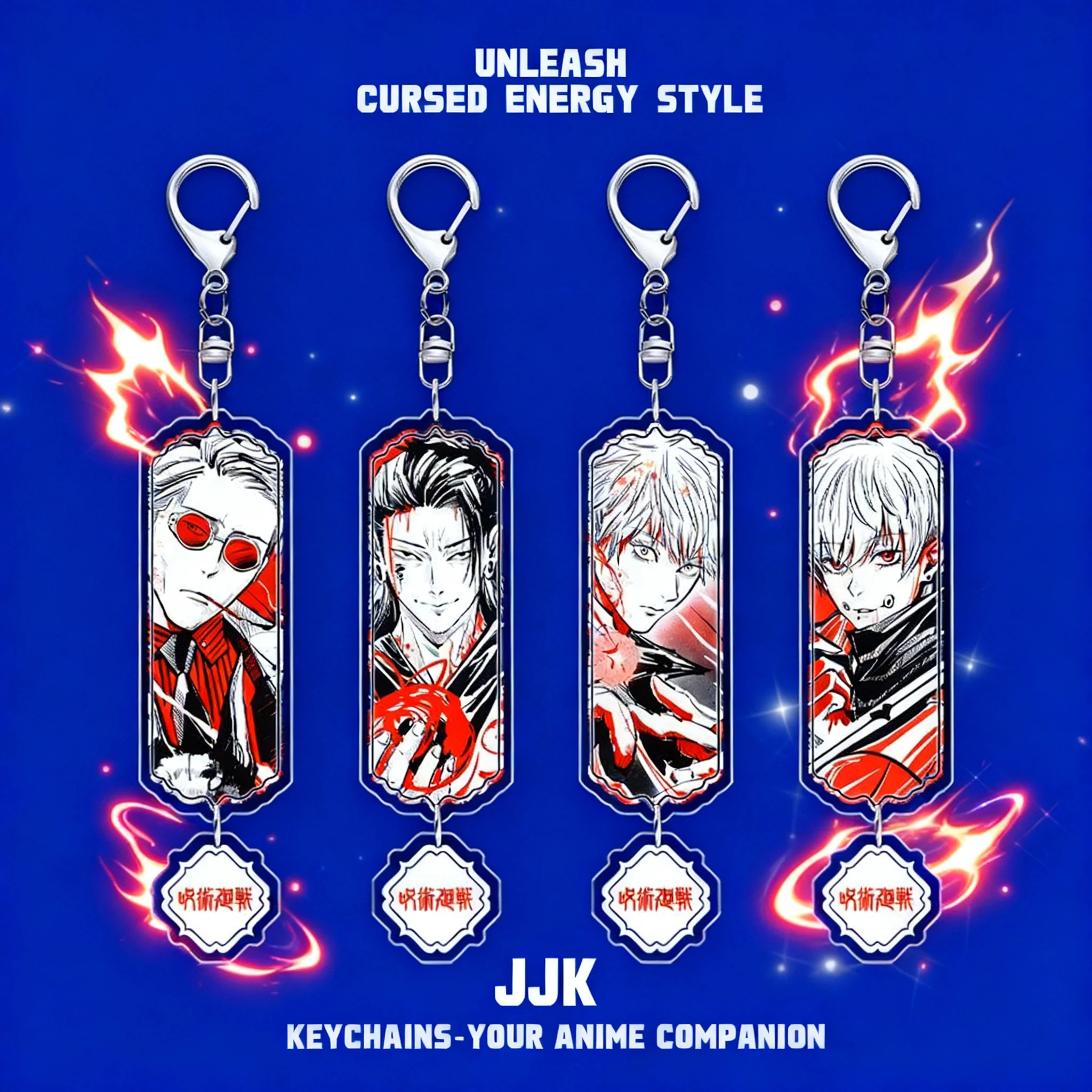 

Акриловый брелок для ключей в стиле аниме Jujutsu Kaisen: Годжо Сатору, Гето Сугуру, Инуама Тогэ, Нанами Кэнто. Аниме-атрибутика и аксессуары.