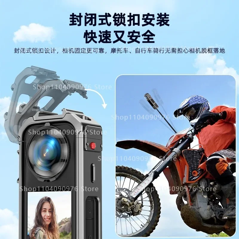 Compatible with Insta360 X5 Metal Magnetic Quick Release Cage Panoramic Action Camera Shockproof Protective Frame