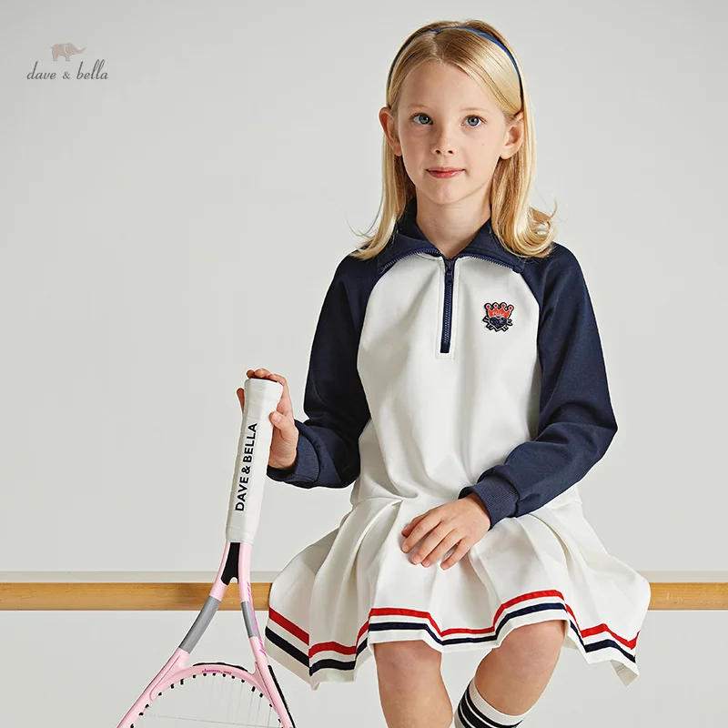 Dave Bella Girl's Dress Children's 2024 New Spring Academic-Style Fashion Casual Cool Outdoor Tennis Sport DK1248217