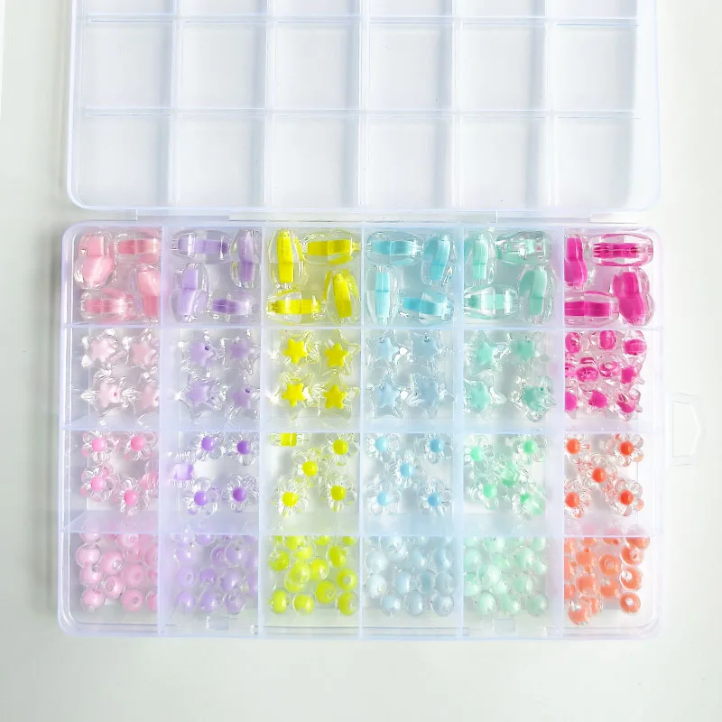 Box Herz Acrylperlen Blumen Runde Spacer Lose Perlen Sets für Armband Halskette Schmuckherstellung Zubehör – Detail 9