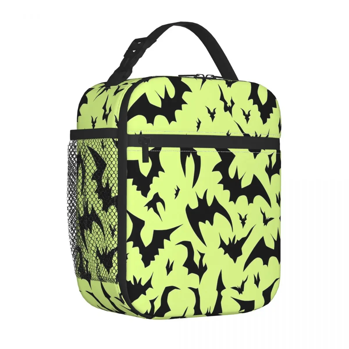 Halloween Bat Pattern Insulated Lunch Bags Leakproof Cute Reusable Thermal Bag Lunch Box Tote College Picnic Food Storage Bags