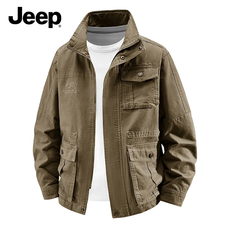 

Мужская куртка Jeep American Classic с вышитым логотипом, функциональная куртка, куртка для активного отдыха, прочная ветрозащитная куртка, весна-осень