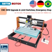 【US&EU&BR Stock】New CNC 3018 Plus Alumina Alloy Metal Frame Upgrade Kit Nema17 42 Stepper With Limit, Emergency Stop Interface