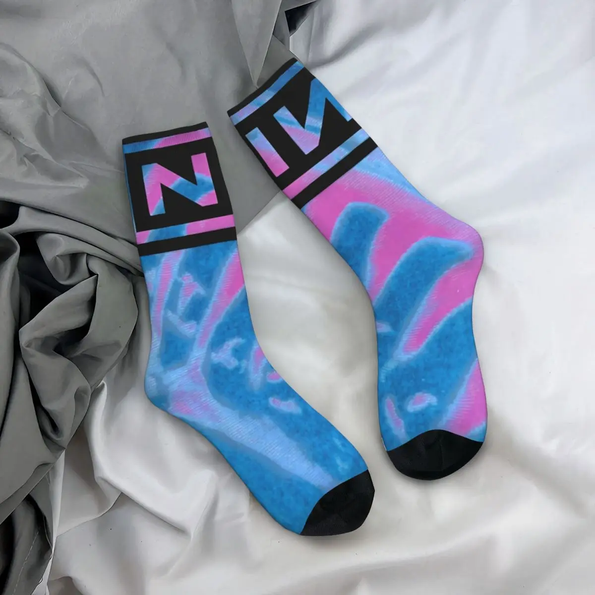 Nine Inch Nails NIN Socks Vintage Stockings Men's Soft Breathable Running Socks Winter Custom Non Slip Socks