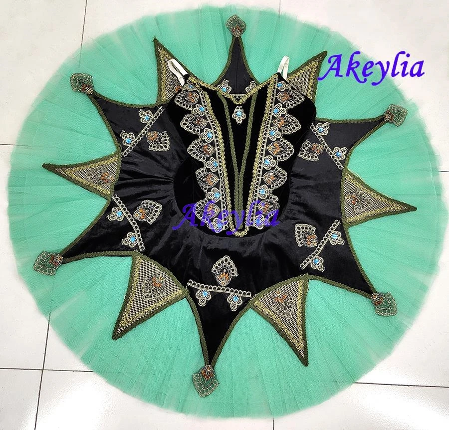 

Women La Esmeralda Professional Ballet Tutus Black green Girls Ballerina Classical Ballet Stage Costume Adult performance BT9190