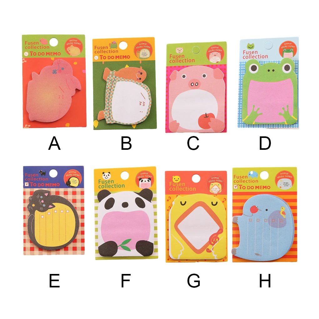 Cute Animal Sticky Notes, Papelaria Kawaii Student, Escola Memo Pads Sticker