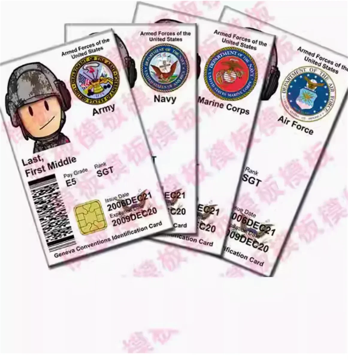 

US military anime COS movie prop cards can be customized