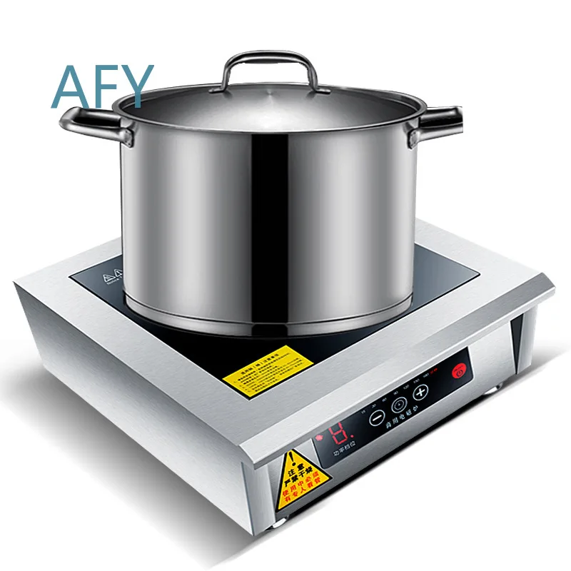 High Power Induction Cooker for Commercial Use 5000W Flat Surface Soup Stirring Hot Plate for Restaurants Kitchens Cafes Food
