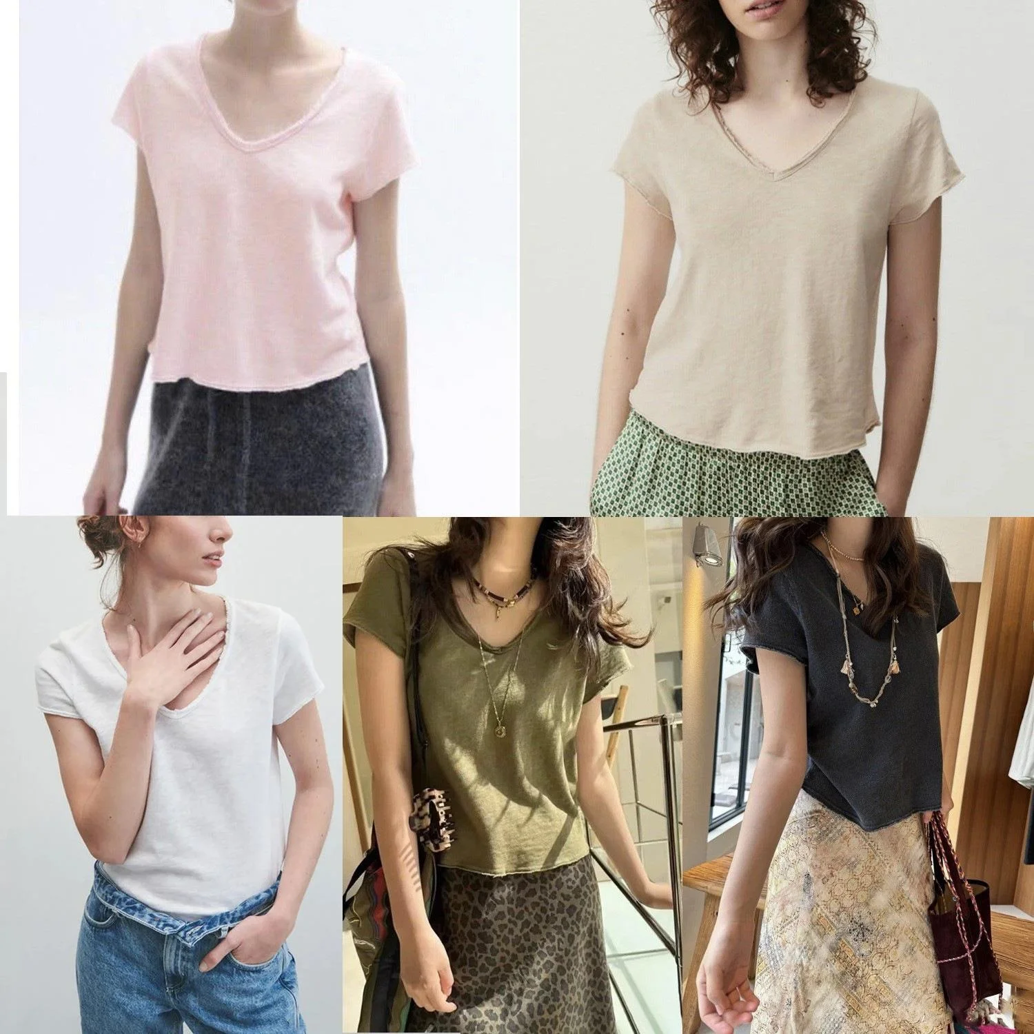 

New Women's Skin Friendly White Cotton T-Shirt Casual Loose Fit Short Sleeve Overhead Pure Color Comfortable Ladies Top